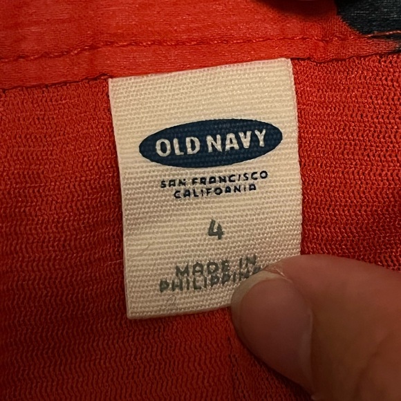 Old Navy Orange Floral Mini Pleated Skirt - Picture 3 of 3